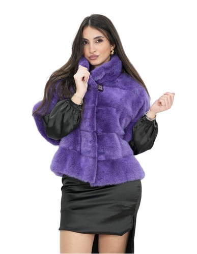 Giacca corta viola - in, visone