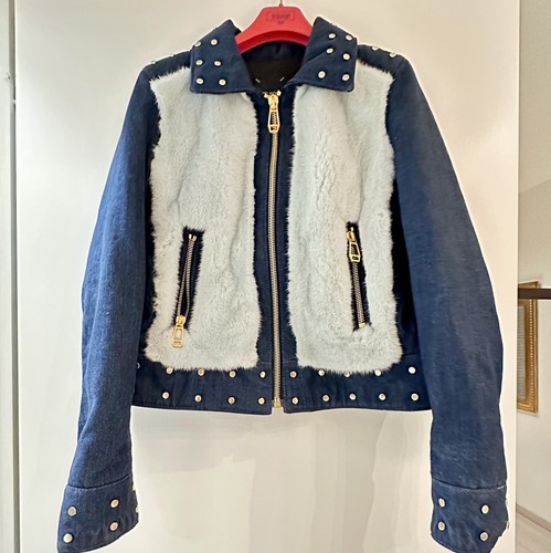 Giubbino jeans visone - giubbino, e